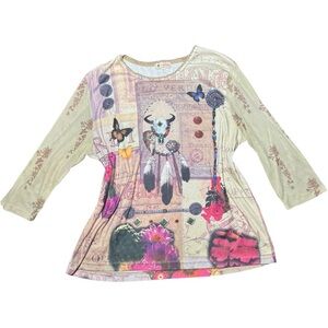 Cactus Western Y2K Boho Fall Top